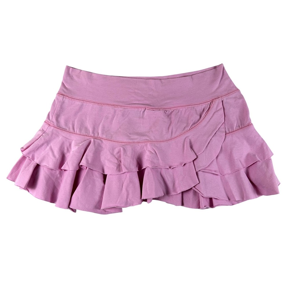 Vintage Ocean Drive Skort Womens Large Ruffle Tiered Micro Mini Stretch USA Y2K
